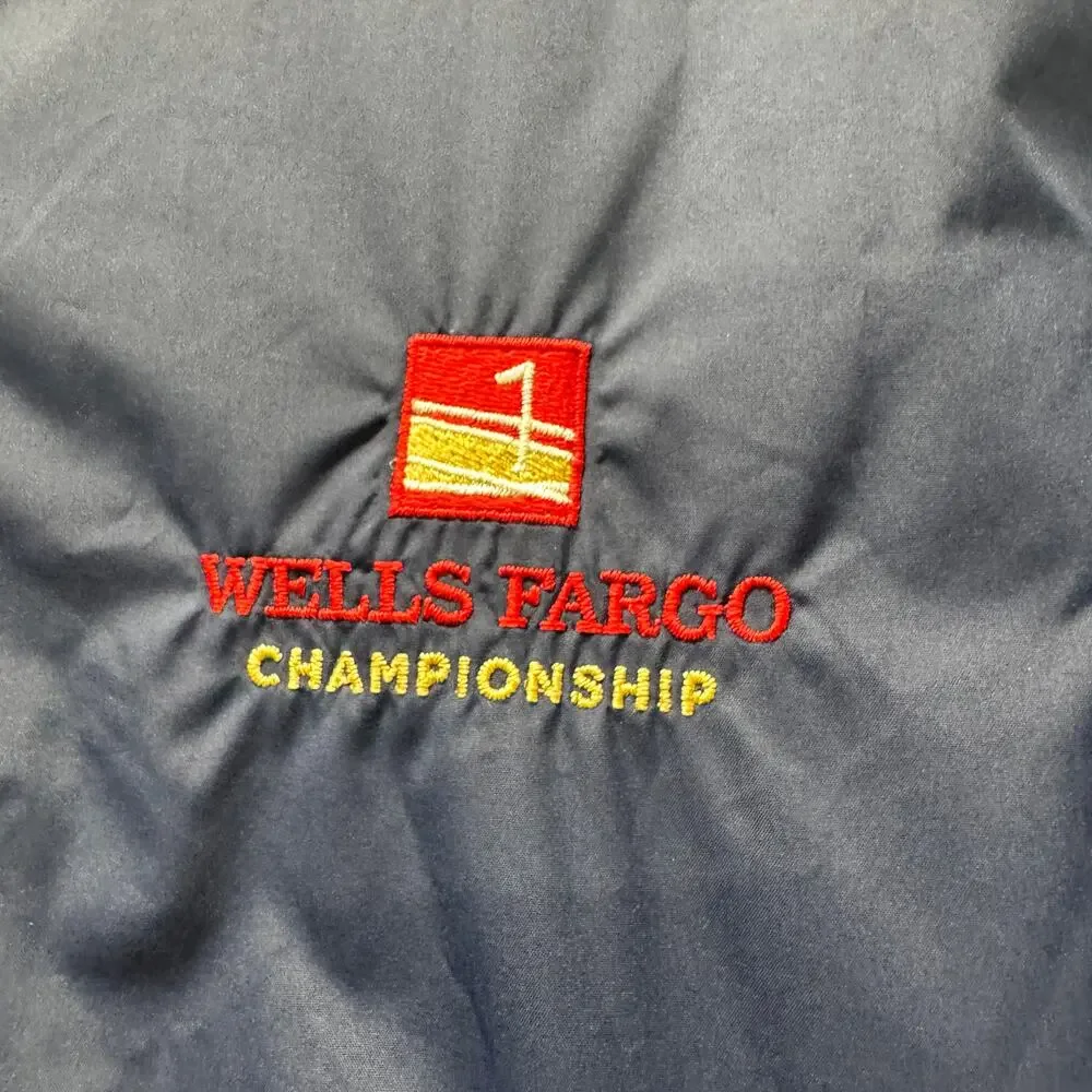 Polo Golf Jacket Mens XL Blue 1/4 Zip Pullover WELLS FARGO CHAMPIONSHIP +Pockets